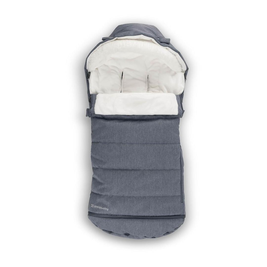 UPPAbaby CozyGanoosh 2-in-1 Seasonal Footmuff - Easily Attaches to UPPAbaby Strollers + RumbleSeat Versatile, Ultra-Plush Zip-Out Liner for Cold Weather - Julian (Dusty Blue Mélange)