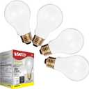Satco S3950 25 Watt A19 Incandescent Frosted Light Bulbs - Medium Base - 130 Volts - 2700K Warm White - 4 Bulbs