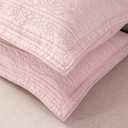 WINLIFE 100% Cotton Quilted Euro Sham Covers, 2 Pack Cotton 26'' x 26'' Pillow Covers, Soft and Breathable Euro Shams, Square Pillow Shams, Dusty Pink
