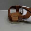 DREAM PAIRS Women's Comfortable Low Wedge Sandals, Open Toe Slip On Strappy Flat Sandals Light-weight Summer Shoes, 9 ½