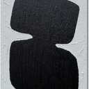 zoinart Hand Painted Black and White Textured Wall Art 24x36 Inches Decorative Oil Paintings on Canvas Abstract Contemporary Art Minimalist Wall Decor