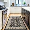 TOPRUUG Washable Black Entry Rug: 3x4 Rugs for Kitchen Entryway Bathroom Non-Slip Ultra-Thin Door Mat Indoor Entrance Stain Resistant Small Throw Carpet (Black, 3X4)