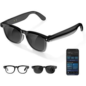 AI Smart Glasses with Camera , 4K Photos & 1080P Video,Real-Time Translation, Bluetooth 5.3 Audio for Photos & Videos, Assistant Conversation, Suitable for Vlogging,Cycling, Hiking Travel, Business