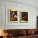 ArtXO Wood Vintage A4 Picture Frames for Home Wall Photo: Ornate Classic Gold Photo Frame, 8.25 by 11.75 Gallery Wall Frame for Canvas, Poster, Diploma, Family Friends Photo Display