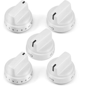 atgestore WB03X24795 Stove Knobs Replacement for GE Stove Parts KIP 5G92 222D5793 Burner Cooktop Knobs GE Range Oven Parts White Plastic Surface Burner Control Knobs 5 Pcs