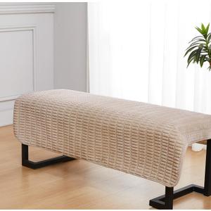 Couch Covers Ottoman Covers, 32x52 inch Anti-Slip Washable Corduroy Stool Furniture Protector (Brown) (33x52 inch (1 pc))