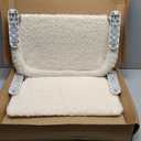 SMOUATOU Cat Window Perch, Cordless Foldable Cat Hammock Bed, Embeded Machine Washable Bed for Indoor Cats, Strong Metal Frame Holds 40lbs (Beige, Two Pieces)