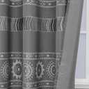 Boho Shower Curtain with Hooks, Grey Sheer Shower Curtain Set with Sun Flower, Vintage Farmhouse Curtains - Waterproof Bathroom Decor for Home and Apartment, 12 Plastic Hooks Included, 72Wx72L