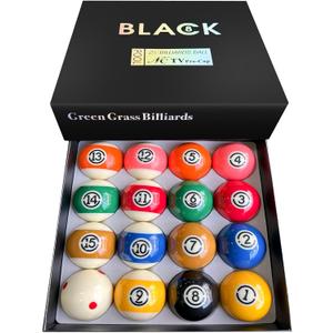 Billiard Balls Set 2-1/4" Regulation Size Pool Table Balls for Replacement (16 Resin Balls)