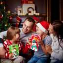 3 x Elanket 40 Pcs Happy Christmas Treat Bags With Handles - Assorted Goodie Bags for Trick-or-Treat, Party Favors - Cute Snowman Designs for Classroom Decorations