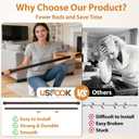 USFOOK 1 Inch Bronze Double Curtain Rods for Windows 66 to 120 Inches (5.5 to 10 Ft), Dual Curtain Rods with End Cap Finials, Telescoping Double Window Rod for Sliding Glass Door