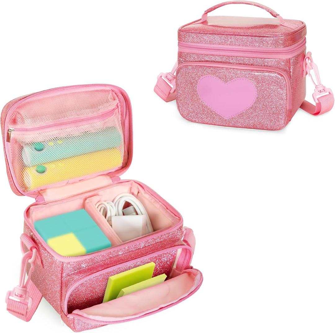 LoDrid Carrying Case Compatible with Nex Playground Game System, Storage Organizer with Shoulder Strap for Game Console and Other Accessories, Pink, Bag Only