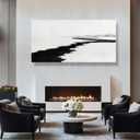 SDYA Black and White Pictures for Wall Decor Minimalist Canvas Painting 48x24 Hanging Decor for Bedroom Large Wall Art for Office
