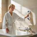 2 Pack 12 Inch Elderly Heavy Duty Shower Handle, Seniors Grab Bars for Bathtubs, Suction Cup Removable Handrails, Safety Bathroom Grip for Handicap (White and Black)