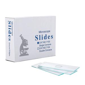 Microscope Slides Concave, Single concave 50pcs Glass Slide with Single Depression for Wet Specimen, Concave Slides, Lab Sample Observe, Gift for Kids