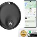 Air Tracker Tags-1 Pack: Bluetooth Tracker Tag, Item Finder Works with Find My App, Trakcer Tag Locator for Your Keys, Wallet, Luggage, Backpack, and More. (Black-Dual, 1Pack)