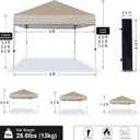 Canopy Tent 8X8 FT,Instant Pop Up Shelter w/Carry Bag,4 Ropes,Adjustable Straight Leg Heights,8X8 FT Top Shelter Tents for Parties,Garden,Commercial Event,Black