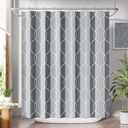 AmazerBath Shower Curtain Grey-Purple, Geometric Multi Color Block Cloth Shower Curtain Sets with 12 Shower Curtain Hooks, Washable Farmhouse Fabric Polyester Bathroom Shower Curtains, 72x72 Inches