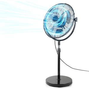 20 Inch High Velocity Pedestal Fan, Heavy Duty Industrial Standing Fan with 3-Speed & Adjustable Height (47.1"-55.1"), Metal Fan for Bedroom, Patio, Workshop & Indoor Air Circulation