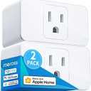 meross Smart Plug Mini, 15A & Reliable Wi-Fi, Support Apple HomeKit, Siri, Alexa, Echo, Google Assistant and Nest Hub, App Control, Timer, No Hub Needed, 2.4G WiFi Only, 2 pack