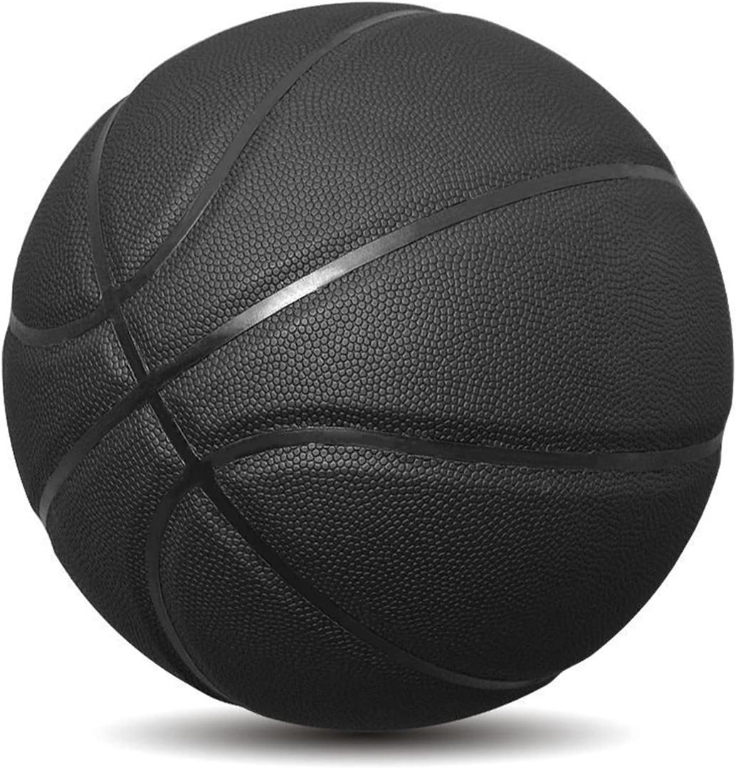 MINDCOLLISION Size 5 Solid Color Basketball, No Standard Non-Slip Wear-Resistant, Suitable for Indoor and Outdoor Children's Women's Youth Adult Basketball (Black), Size 5