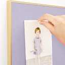 Fabric Bulletin Board 30x20 inches, Golden Aluminum Framed Wall Pin Board