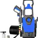 Electric Pressure Washer, 4800PSI Max 3.0GPM Power Washer Electric Powered with 20FT Hose, 35FT Power Cord, 4 Nozzles Foam Cannon High Pressure Washer for Car Patio Garden Fences(Bule)