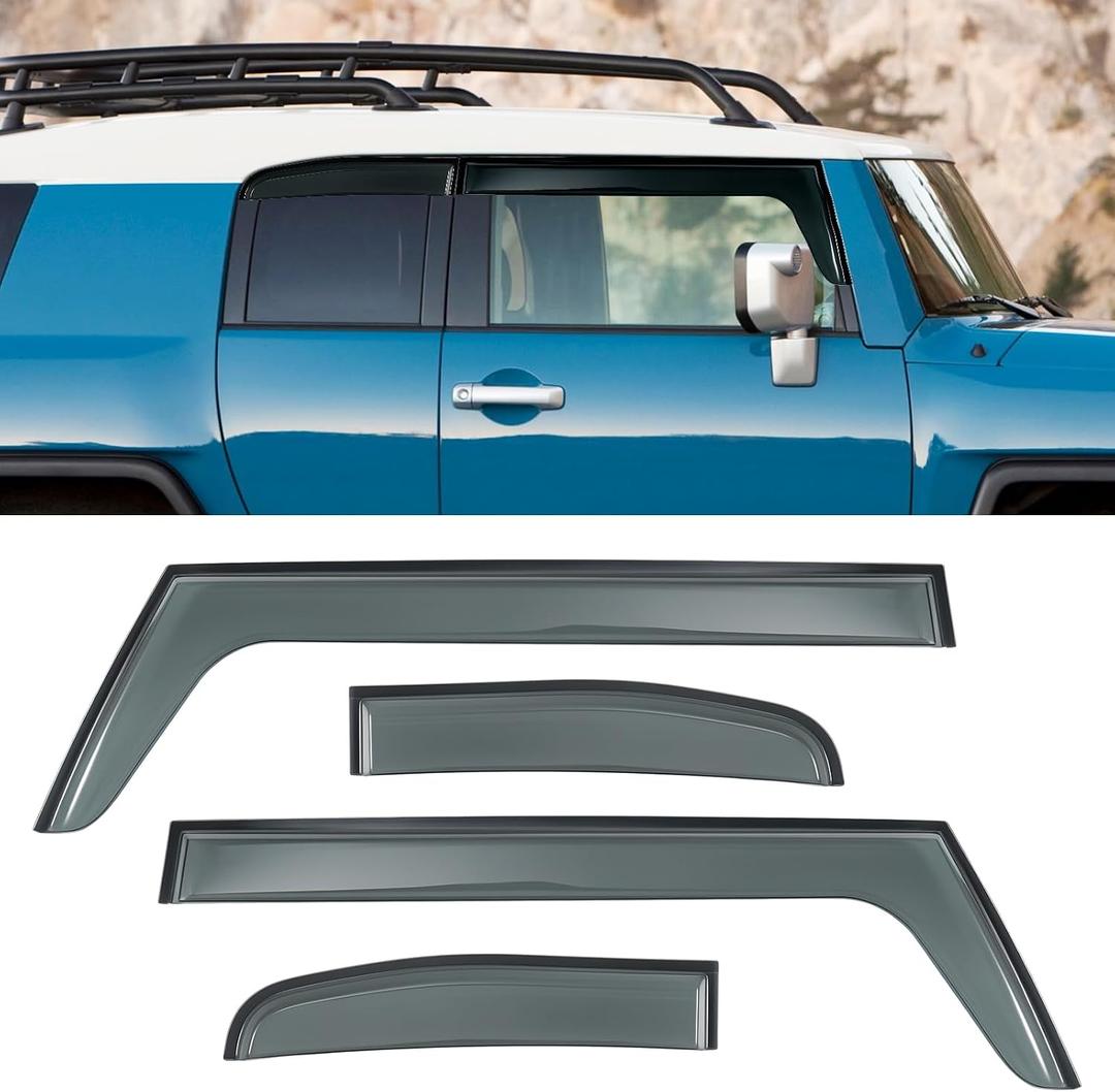 Rain Guards Window Visors for Toyota FJ Cruiser 2007-2014 Side Window Wind Deflectors