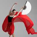 4Pcs Large Clap Fan Fabric Folding Fan Chinese Tai Chi Hand Rave Fans Sublimation Transfer Blank Craft Dance Decoration for Festival Party Favors (White)