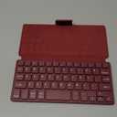 CACOE Wireless Keyboard with Stand, Mini Keyboard for Cell Phone, Ultra-Slim Portable, Foldable, Dual-Channel QWERTY with Stand Holder for Smartphone and More iOS Android Windows, Wine Red