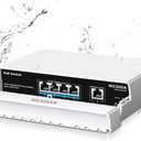 Outdoor Waterproof 4-Port Gigabit PoE Switch with 4 Port PoE+@78W + 1000Mbps Uplink Port, 5 Port IEEE802.3af/at Power Over Ethernet Switch Unmanaged with VLAN Function, Plug & Play