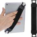 Ptwola Hand Strap Holder Universal Tablet Secure Grip Holder High Elasticity Finger Handle Bands Accessories Versatile Lightweight Bundle Strap Stretchable to 8.27-14.96 inches for Readers (Black)