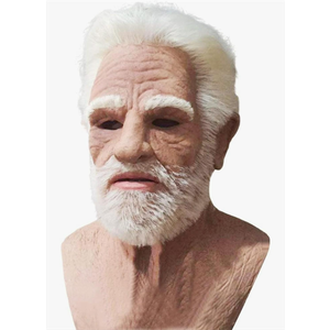 Realistic Old Man Mask Halloween Mask Scary Latex Old Man Grandpa Mask Halloween Wrinkle Face Mask
