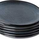 famiware Moonlight Dinner Plates Set of 6, 10.5 Inch Plates Set, Serving Dish Sets for Kitchen, Stoneware Dinnerware, Plate for Housewarming, Wedding, Microwave and Dishwasher Safe, Dark Blue