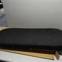 Storage Ottoman Bench, 43.3" Oval Upholstered Ottoman Foot Rest Foldable Boucle End of Bed Storage Bench for Living Room, Entryway, Black