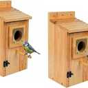 Bird Houses for Outside Clearance with Copper Guard, Cedar Bird House Outdoor, Bluebird Finch Swallow Wren Chickadee No Assembly Required, 1 Pack