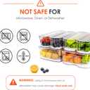 SMRCAD Fridge Organizers and Storage, 6 Pack Clear Freezer Organizer Bins with Lids for Kitchen, Pantry, Refrigerator, Food, Fruit, Vegetable Storage