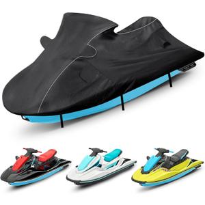 Waterproof Jet Ski Cover Custom Fit for Yamaha 2017-2025 EX EX Sport/EX Deluxe 2017-2021 EXR, 600D Oxford UV-Proof Jetski Waverunner Covers, Trailerable Jetski Cover with Air Vents, Reflective Strips