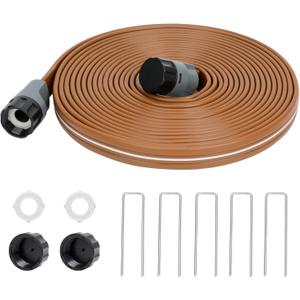 Sprinkler Soaker Hose 25 FT, Watering Hose with Holes, High-Efficiency Water-Saving Sprinklers System for Lawn and Garden with Staples
