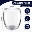 Ziliny 24 Pcs 6 oz Stemless Clear Wine Glasses Glass Cups Recyclable Drinking Glasses for Red or White Wine Cocktail Supplies Party
