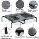 Cooling Elevated Pet Cushion Bed Raised Dog Cots for Small Dogs, Portable Indoor & Outdoor Pet Hammock, Frame with Breathable Mesh and Removable Bolsters (54 Inch)