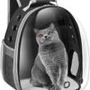 Cat Carrier Backpack, Pet Carrier Backpack Front Pack for Small Medium Cat Puppy Dog Carrier Backpack Bag Space Capsule, Pet Carrier for Travel Hiking Walking Camping (Black)