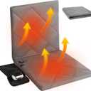 Juexica Portable Heated Seat Cushion Warm Stadium Seats Camping Outdoor with Back Support and 3 Level Winter Heated Seat Cover for Outdoors, No Power Bank (15.7 Inch, Grey)