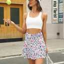 LouKeith Tennis Skirts for Women Pleated Crossover High Waisted Athletic Workout Golf Skorts Skirts with Shorts Pocket (White, M)