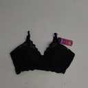 Maidenform Women's Wireless Bralette, Pure Comfort Lace Longline Bra, Convertible Bra for Women Black 36D