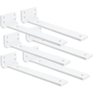 Floating Shelf Brackets 6 inch 6 Pack L Brackets for Shelves White Metal Heavy Duty Shelf Bracket for DIY Decorative with Mounting Hardware