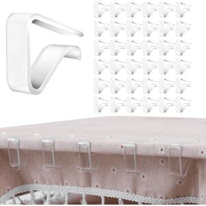 36 Pieces Clear Tablecloth Clips, Durable Plastic Table Cover Holders, Windproof Transparent Clamps for Securing Tablecloths Indoor Outdoor Party, Wedding, Christmas Event, Picnic, Camping(36, Large)