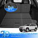 Grand Cherokee Cargo mat - Trunk Mat for Jeep Grand Cherokee 2022-2026(Include 4xe Not for L or WK), All Weather Trunk Mat & Backrest Mat for Grand Cherokee Accessories, Heavy Duty Rubber Mats