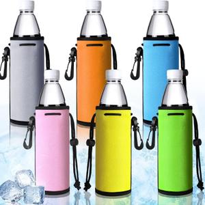 Baderke 6 Pcs Water Bottle Insulators - 16-17 oz Can Sleeves, Coolers Holder, Non-Slip Covers for Beverages (Classic Colors)