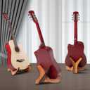 Wooden Guitar Stand, Detachable Non-Slip Wood Guitar Stand Holder Floor for Acoustic Electric Classical Bass Guitars